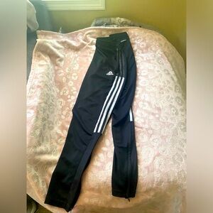 Black adidas zip sweatpants